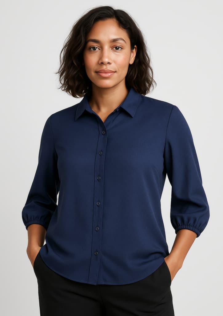 Lucy Womens 3/4 Sleeve Blouse