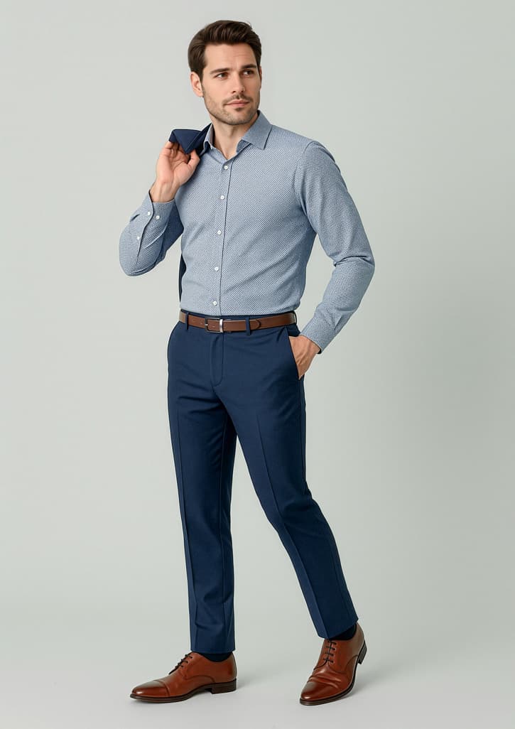 Renew Mens Slim Fit Flat Front Pant