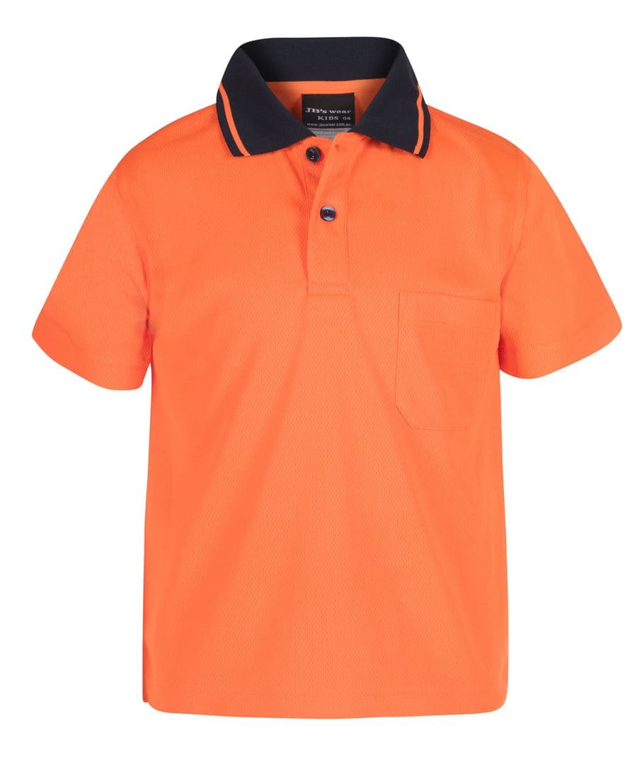 JB's Kids Hi Vis Non Cuff Traditional Polo