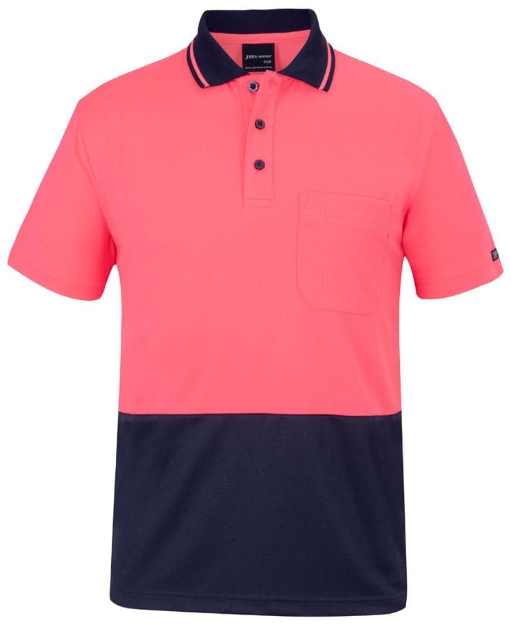 JB's Adults Hi Vis Non Cuff Traditional Polo
